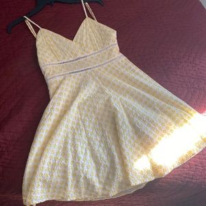 Yellow and white floral dress